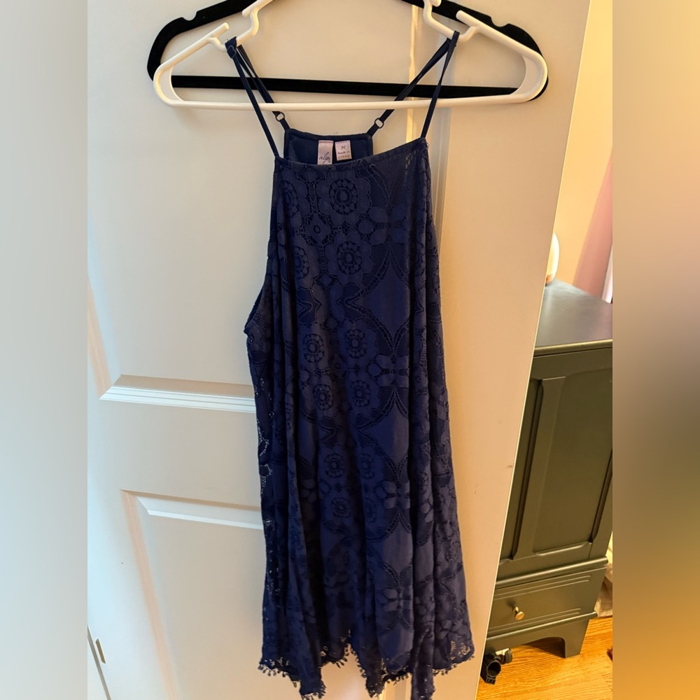 Blue lace dress - great for summer or wedding. Size M